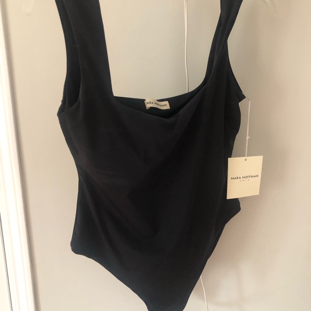 NWT Med. square neck Mara Hoffman maillot. Sexy bathing suit/superior quality.